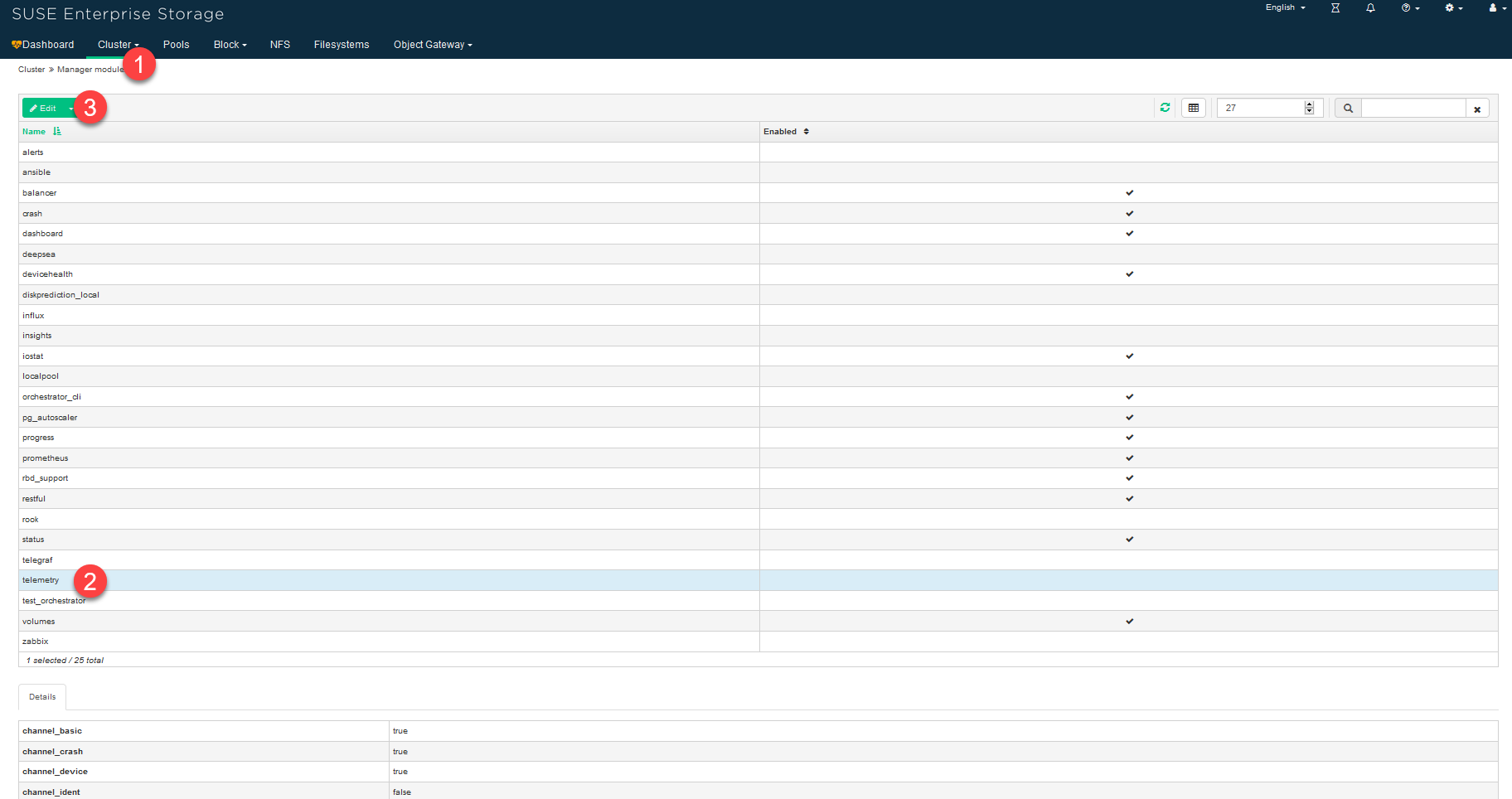 Cluster-->Manager Modules